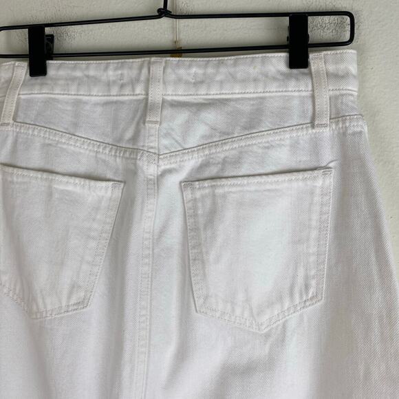 Joe's Jeans Raw Hem Denim Skirt Size 26 White Below Knee Midi Casual *flaw - Picture 7 of 14